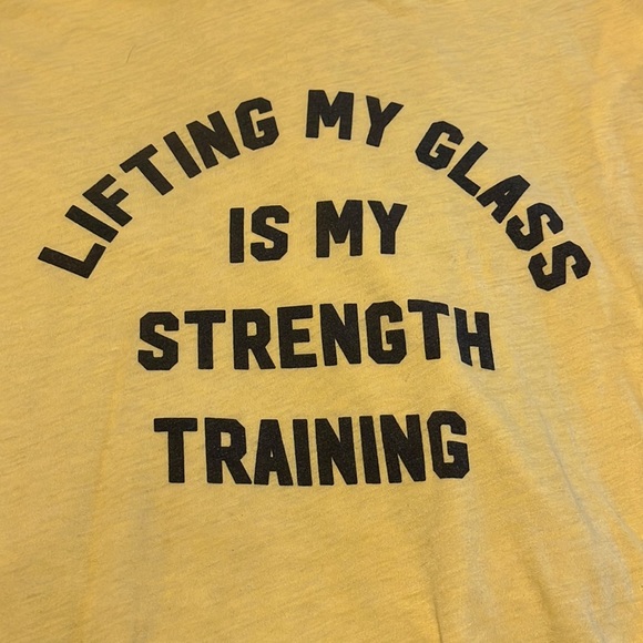 Wildfox Lifting my glass is my strength training Tee Size Small - Picture 3 of 4